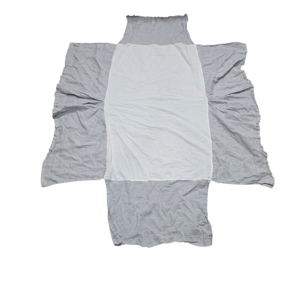 Pottery Barn Kidsā Crib Skirt Gray Linen Blend Ruffle Nursery Bedding Neutral